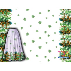 Tecido tricoline, microfibra ou gabardine estampado - Barrado - cabocla jurema - branco