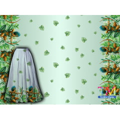 Tecido tricoline, microfibra ou gabardine estampado - Barrado - cabocla jurema - Verde