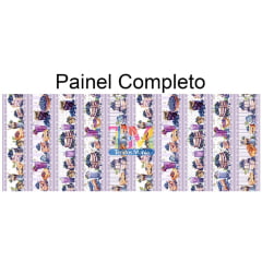 Tecido tricoline, microfibra ou gabardine estampado - Barrado - Doces de Mirtilo