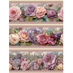 Tecido tricoline, microfibra ou gabardine estampado - Barrado - Floral Paris