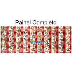 Tecido tricoline, microfibra ou gabardine estampado - Barrado - Natal Carrinho - Bordo