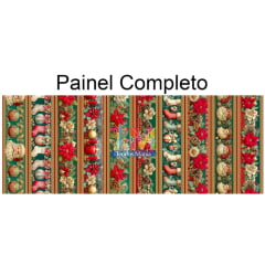 Tecido tricoline, microfibra ou gabardine estampado - Barrado - Natal - Flores e Botas