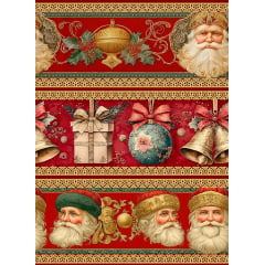Tecido tricoline, microfibra ou gabardine estampado - Barrado - Noel enfeites