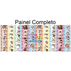 Tecido tricoline, microfibra ou gabardine estampado - Barrado - Páscoa - Coelho baby