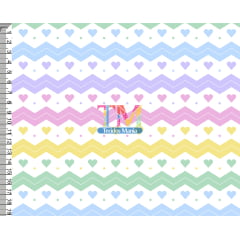 Tecido tricoline, microfibra ou gabardine estampado - Chevron - candy color - corações