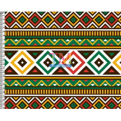 Tecido tricoline, microfibra ou gabardine estampado - Étnico - Cores Pan-africanas