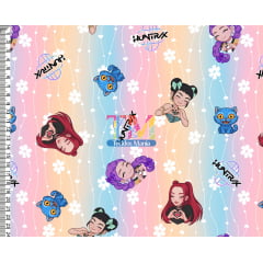 Tecido tricoline, microfibra ou gabardine estampado - Guerreiras do K-pop - Huntrix - degrade
