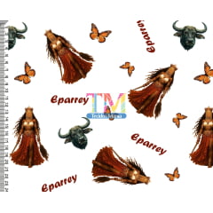 Tecido tricoline, microfibra ou gabardine estampado - Iansã - Borboletas - fundo Branco Tecido tricoline, microfibra ou gabardine estampado - Iansã - Borboletas - fundo Branco