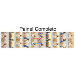 Tecido tricoline, microfibra ou gabardine estampado - Painel Barrado religioso - Jesus