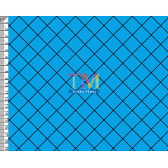 Tecido tricoline, microfibra ou gabardine estampado -  Xadrez - grid - azul e preto