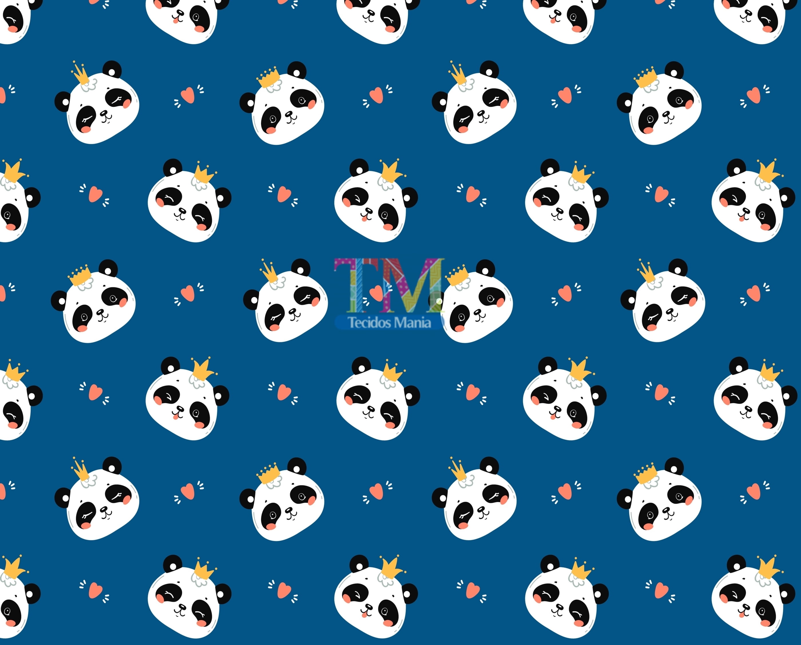 Tecido tricoline, microfibra ou gabardine estampado - Panda